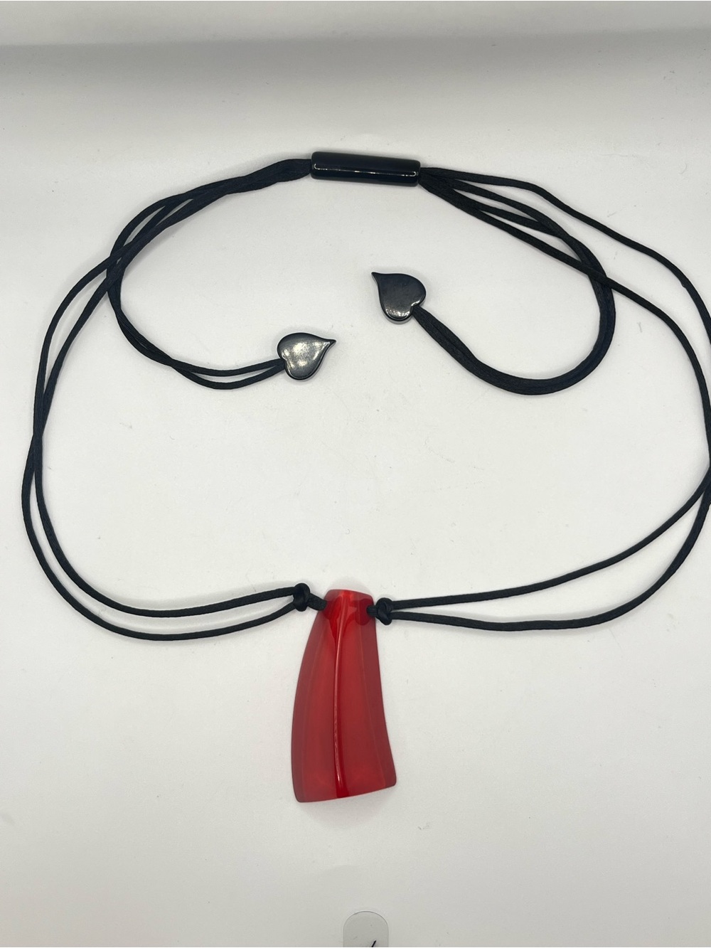 Zsiska Emocion Red & Black Cord Pendant Necklace